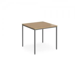 Image of Rectangular flexi table with graphite frame 800mm x 800mm - oak