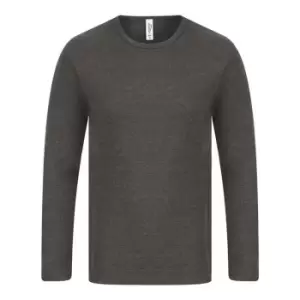 image of Absolute Apparel Mens Thermal Long Sleeve T-Shirt (XL) (Charcoal)