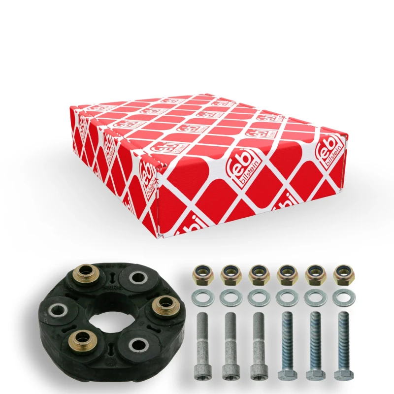 Image of FEBI BILSTEIN 19057 Drive Shaft Coupler with washers, with nuts, Bolt Hole Circle Ø: 100mm, OE Turbo NEW Joint,propeller shaft (1427)