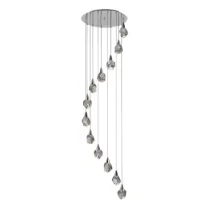 image of Aquaria 12 Light Cluster Pendant Ceiling Light Chrome, Transparent 3000K 5400Lm