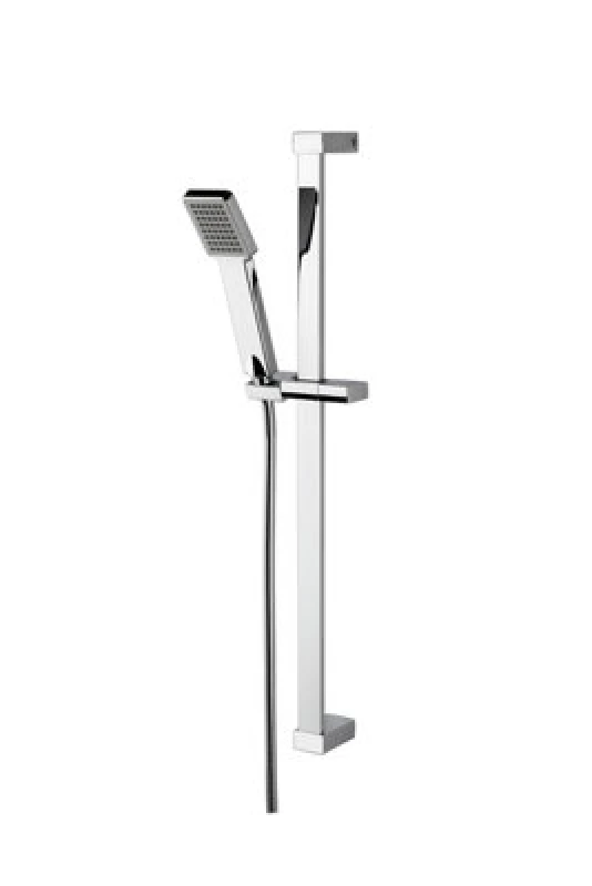 Image of Balterley Square Slide Rail Shower Kit with Single Function Head Chrome Silver
