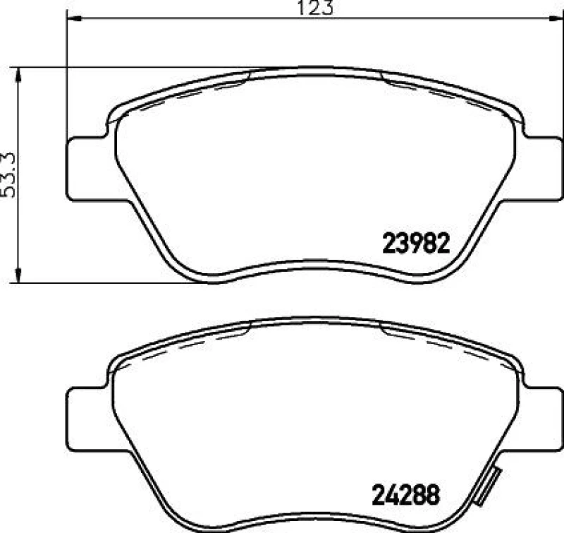 Image of HELLA Brake pad set HELLA 8DB 355 012-831