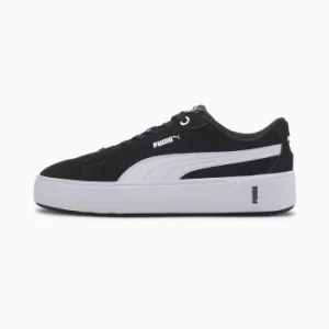 image of PUMA Smash Platform V2 Sd Womens Trainers, Black/White Size 4 Shoes