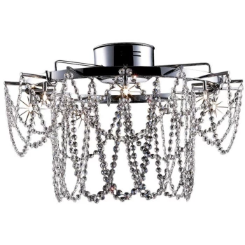 image of Linea Verdace Tabor Glass & Crystal Ceiling Light Chrome