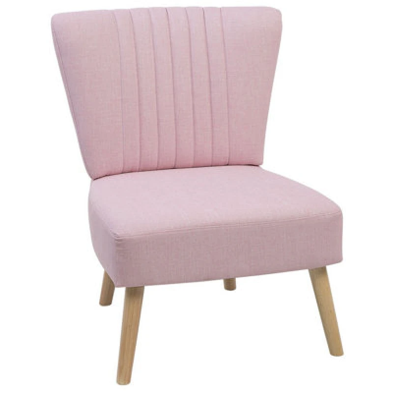 Image of Beliani Fabric Armchair Pink Vaasa