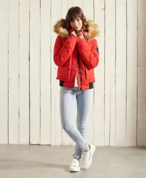 Image of Superdry Womens Everest Bomber Jacket Red / High Risk Red - Size: 12