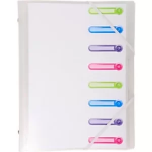 image of Chromaline Mulitpart File with Flaps A4, 8 Sections, Frosted, Pack of 10