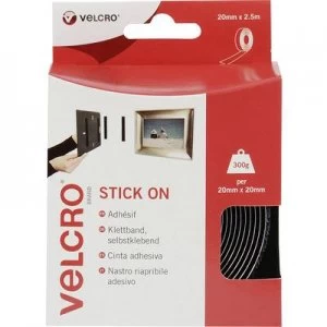 VELCRO VEL-EC60215 Hook-and-loop tape stick-on Hook and loop pad (L x W) 2500 mm x 20 mm Black 2.5 m