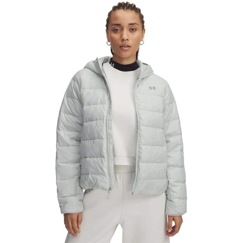 Image of Under Armour Womens Legend Hooded Down Jacket Green female 8 (XS)