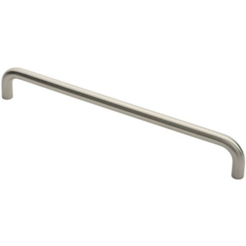 Image of Loops Round D Bar Pull Handle 444 x 19mm 425mm Fixing Centres Satin Steel Metallics unisex
