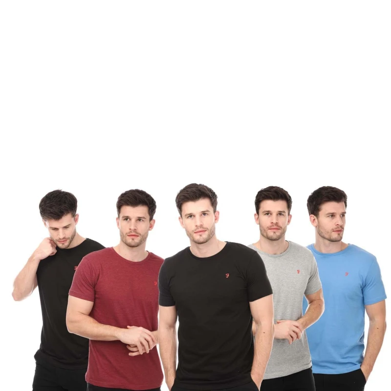 Image of Farah Watten 5 Pack Lounge T-Shirts - Multi Multi S