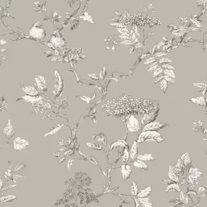 image of Laura Ashley Elderwood Steel Wallpaper