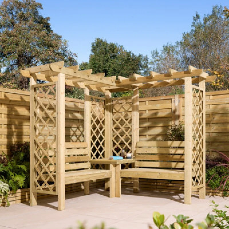 Image of Rowlinson Richmond Corner Arbour, Brown PERRICH