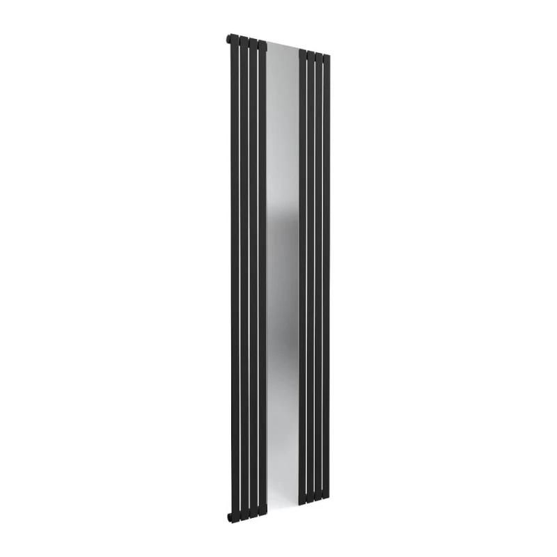 Image of Bathroom Kingdom Reflect Black Vertical Mirror Radiator 1800x445 Black Unisex