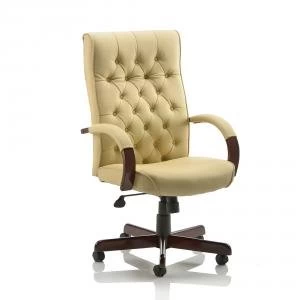 Image of Trexus Chesterfield Executive Chair With Arms Leather Cream Ref