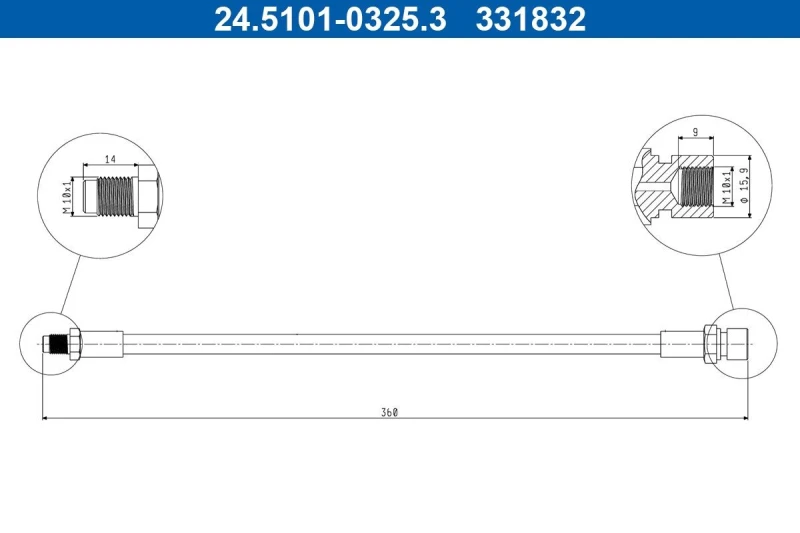 Image of Brake hose ATE 24.5101-0325.3