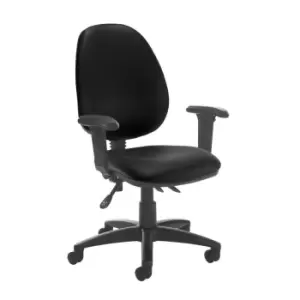 Image of Dams MTO Jota High Back Asynchro Operators Chair with Fixed Arms - Tortuga Orang
