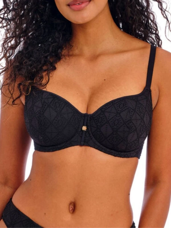 Image of Freya Womens Nomad Nights Sweetheart Bikini Top in Black Size: 30D Black Female 30D