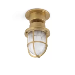 image of Mauren 1 Light Outdoor Pedestal Light Brass IP44, E27