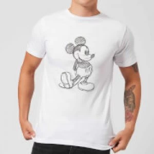 Image of Disney Mickey Mouse Sketch Mens T-Shirt - White
