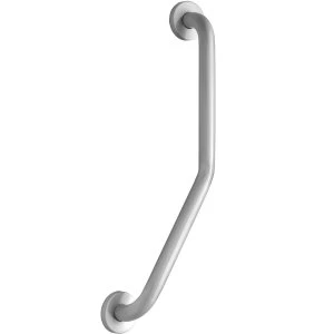 Image of Croydex Angled 60cm Stainless Steel Grab Bar - White