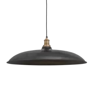 Image of Industville Brooklyn Giant Bowl Pendant - 24" Pewter Bowl Brass Holder / Brass