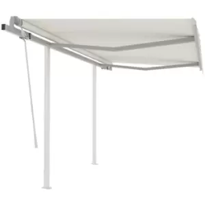 image of Vidaxl - Manual Retractable Awning with Posts 3x2.5 m Cream Cream