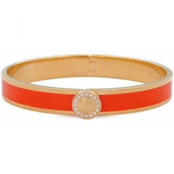 image of 1cm Sparkle Button Plain Orange & Gold Hinged Bangle