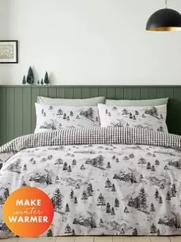 Image of Catherine Lansfield Alpine Village Brushed Cotton Duvet Cover Set