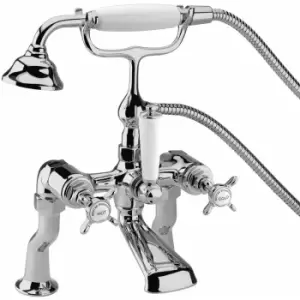 image of Bristan - 1901 Luxury Pillar Bath Shower Mixer Tap with Ceramic Disc Valves - Chrome