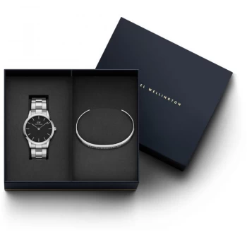 image of Daniel Wellington Black And Silver 'Iconic Link' Watch - DW00500873