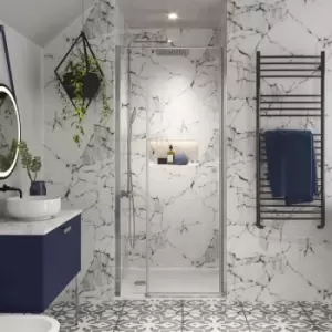 Image of Aquarius 8 Frameless lh Hinged Shower Door 800mm Wide - 8mm Glass - Aqualux
