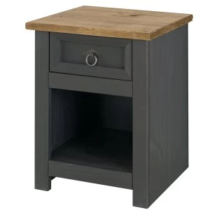 Image of Halea 1 Drawer Bedside Cabinet - Carbon