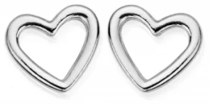 image of ChloBo Sterling Silver Stud Open Heart Earrings SEST532 Jewellery