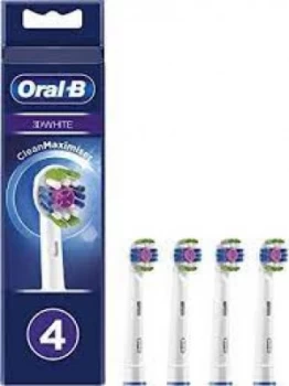 image of Oral B 3D White CleanMaximiser Replacement Heads Toothbrush 4Pcs