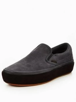 Image of Vans UA Classic Slip On Platform GreyBlack GreyBlack Size 3 Women