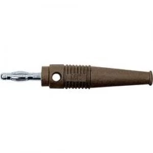 Image of Straight blade plug Plug straight Pin diameter 4mm Brown Staeu