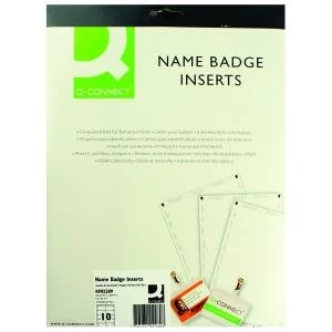 image of Q-Connect Name Badge Inserts 54x90mm 10 Per Sheet Pack of 25 KF02289