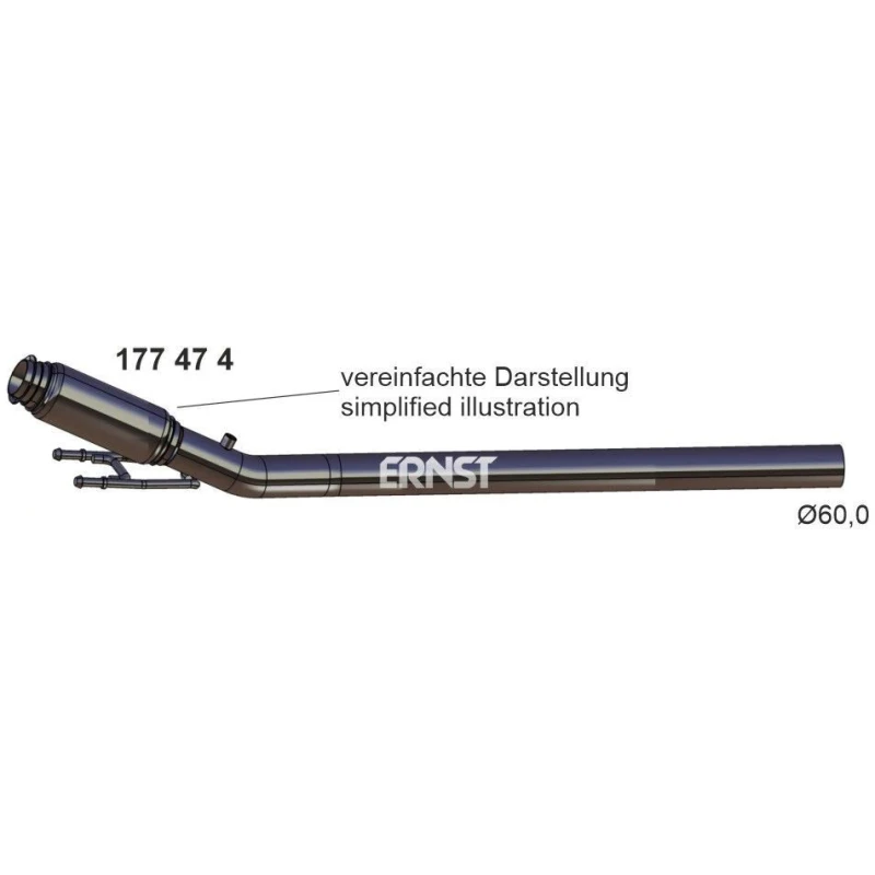 Image of ERNST 177474 Exhaust Pipe Front, Length: 1930mm Exhaust Pipe (17)