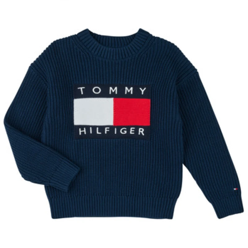 Image of Tommy Hilfiger HERITAGE FLAG SWEATER boys's Children's sweater in Marine