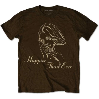 Image of Billie Eilish - Happier Than Ever Unisex Large T-Shirt - Brown