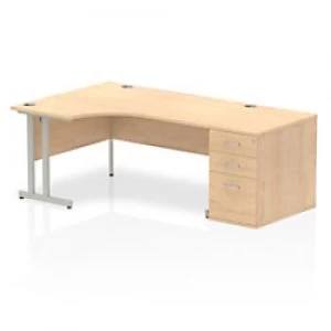 image of Impulse 1600 Left Hand Cantilever Workstation 800 Pedestal Bundle Maple