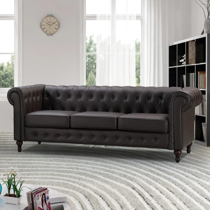 Image of Artemis Home Richland 3 Seat Sofa in Brown Brown Unisex