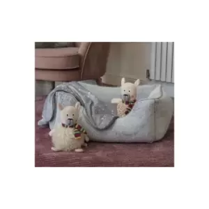 Image of Silver Square Faux Fur Bed