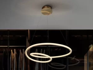 image of Tube Integrated LED Pendant Light, Glitter Gold