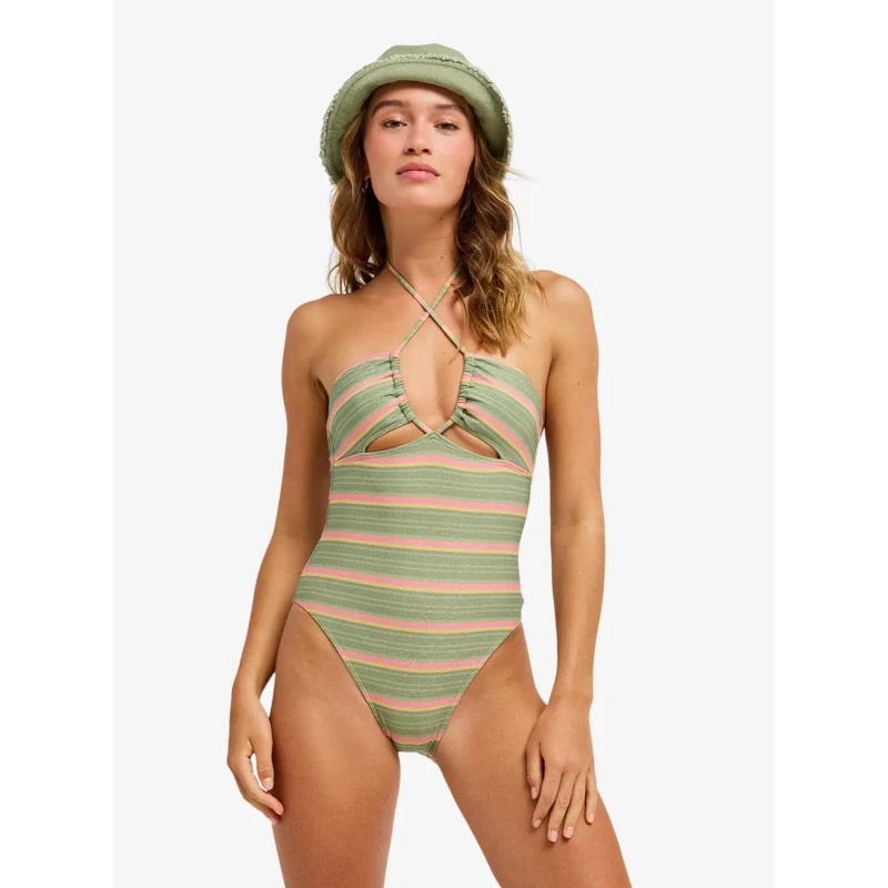 Image of Roxy Womens 1 Piece swimsuit Roxy Nostalgic Feel Vert Female XS