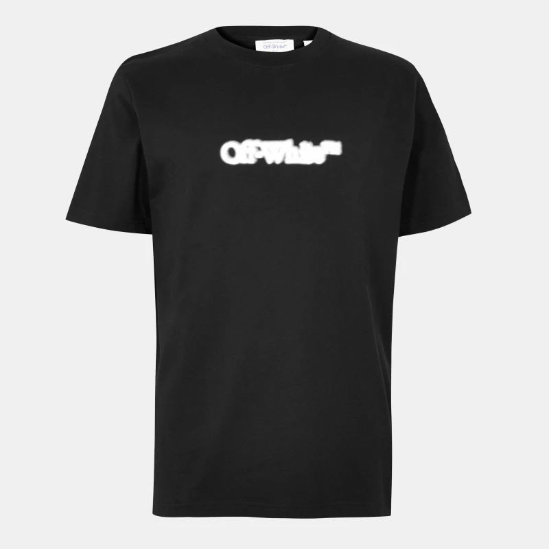 Image of Off White Mens Spray Arrow T-Shirt Black-White male XS