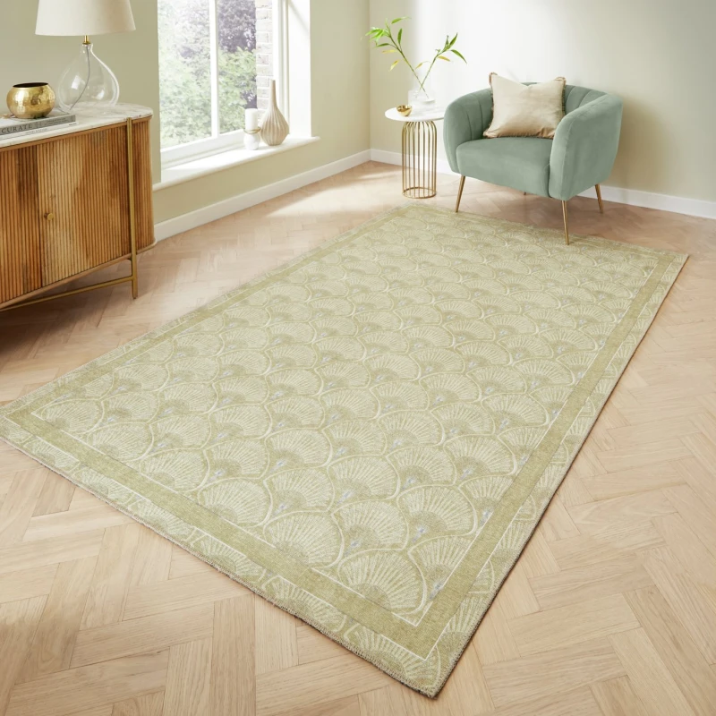 Image of Catherine Lansfield Catherine Lansfield Deco Green Rug - 122x170cm