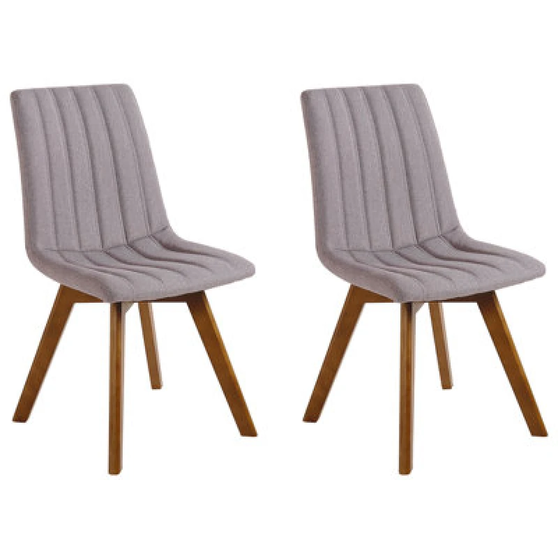 Image of Beliani Set Of 2 Dining Chairs Calgary Taupe