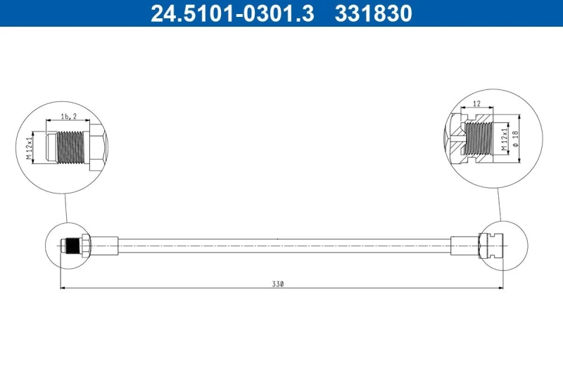 Image of Brake hose ATE 24.5101-0301.3
